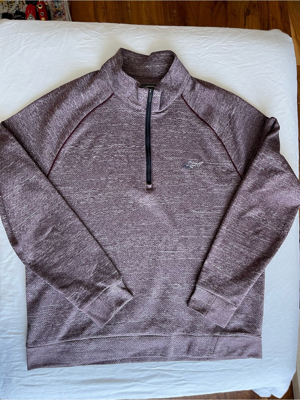 Greg Norman Collection Men's Heathered Plum Quarter-Zip Pullover